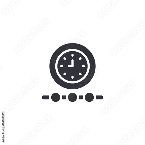 Long-term progress timeline icon illustrating consistency, development stages, patience, and sustainable goal growth.