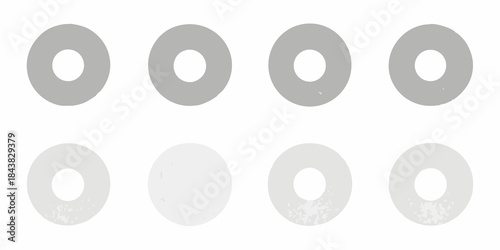 A sequence of concentric circles varying in shade and transparency