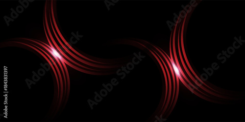 Sound waves oscillating dark red light, Abstract technology background. Vector.