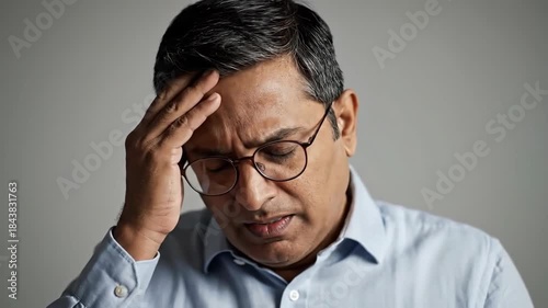 Wallpaper Mural Emotionally Stressed Businessman Experiencing Headache and Frustration in Office Setting Torontodigital.ca