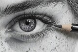 Human eye realistic sketch high resolution picture