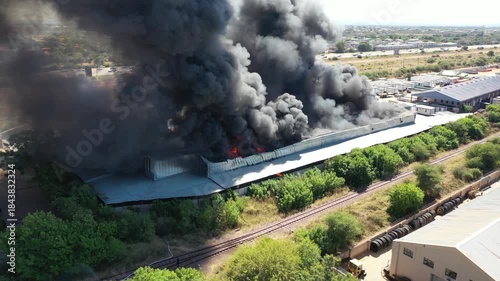 Major Industrial Blaze, Huge Factory Fire Incident Highlighting Severe Insurance Risk and Property Destruction,