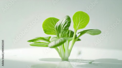 Video A detailed view of a leaf or stem with tiny water droplets glistening in the light
