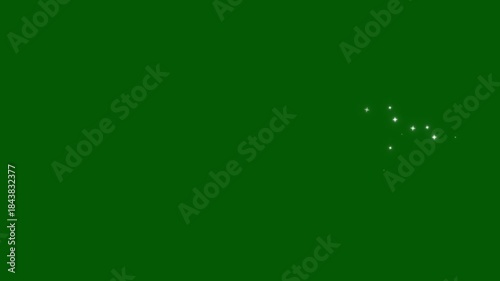 Magic glitter sparkle trail, glowing doodle stars, white twinkling particles, starlight dust line, fairy sparkle burst, glitter confetti trail on green screen, shining twinkle transition. 4k