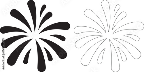 Black and white flower shapes