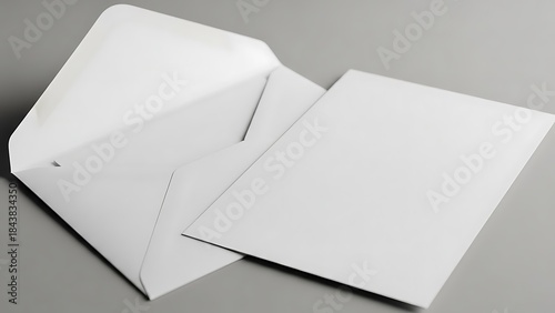Blank white envelope on table