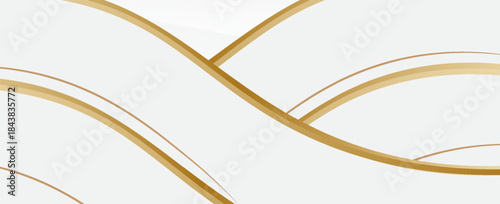 White and gold abstract background. Smooth abstract background, with golden lines. Light pale vector background. Abstract pale geometric pattern. modern