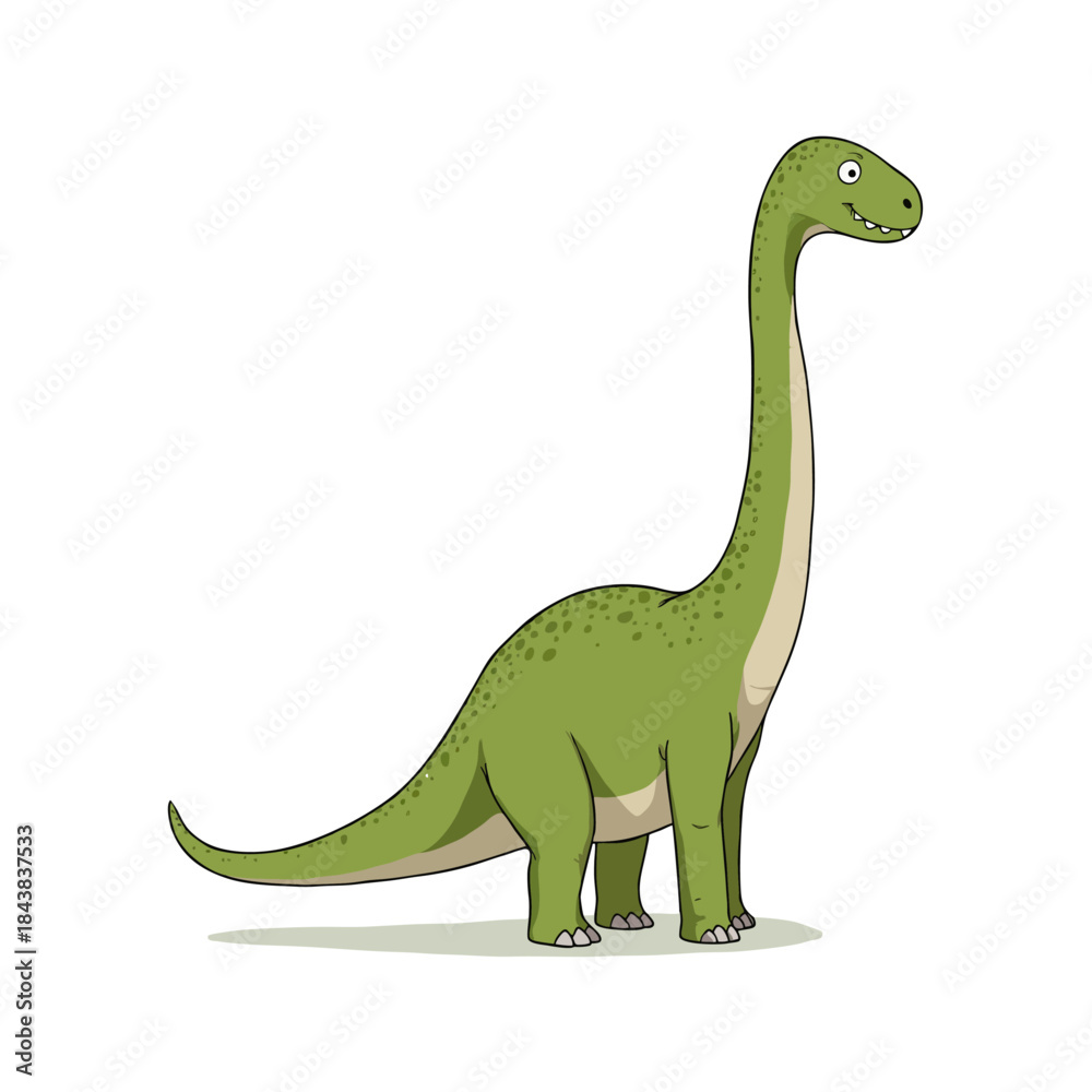 Naklejka premium Cute Brachiosaurus Clipart 03