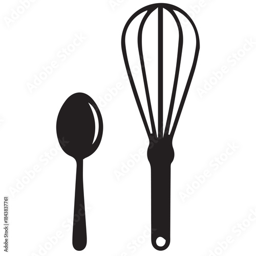 Kitchen utensils set isolated on a white background vector illustration