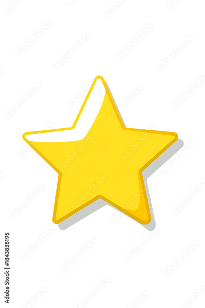 Obraz premium Vibrant Yellow Star Icon with Transparent Background for Design and Marketing