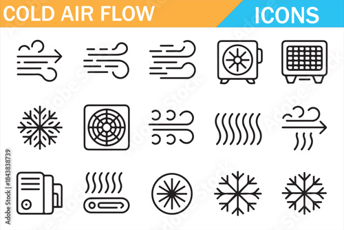 Cold Air Ventilation Pictograms for Infographics