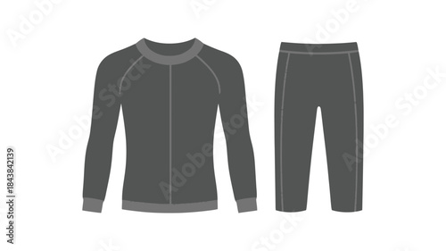 Black thermal underwear set displayed on a white background featuring a long sleeve shirt and pants