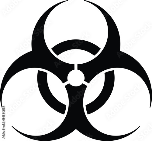 Biohazard symbol on white background