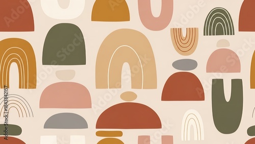 Boho style seamless abstract pattern