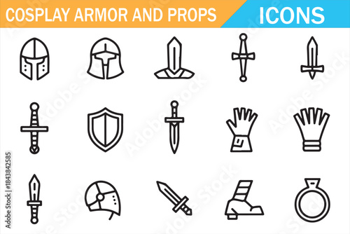Fantasy Roleplay Armor and Weapon Icons Set