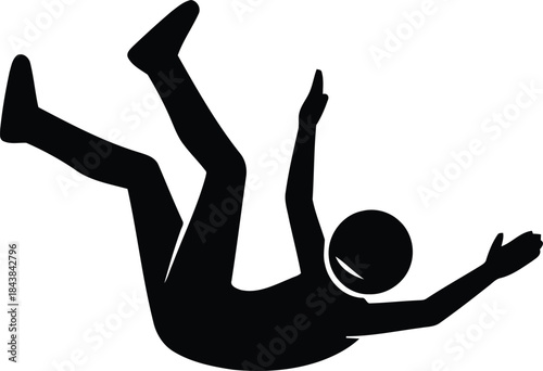 Man falling down with outstretched arms and legs