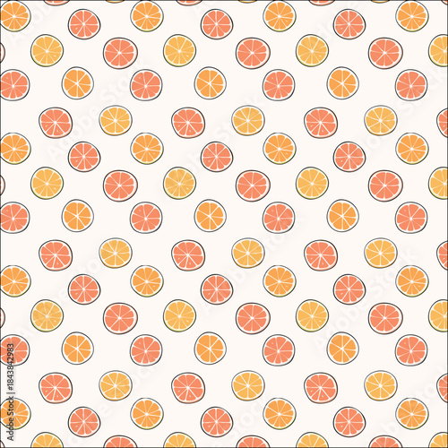 Citrus Slices Seamless Pattern