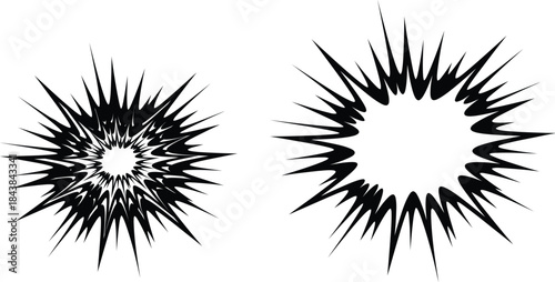 Black earrings with spiky design on white background