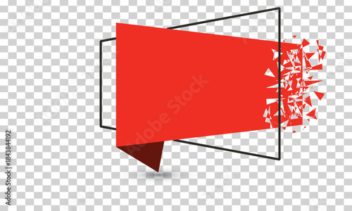 Red megaphone with sound waves