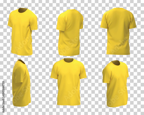 Bright yellow t-shirt display