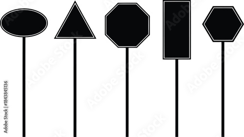 Various shapes on sticks for signage and direction