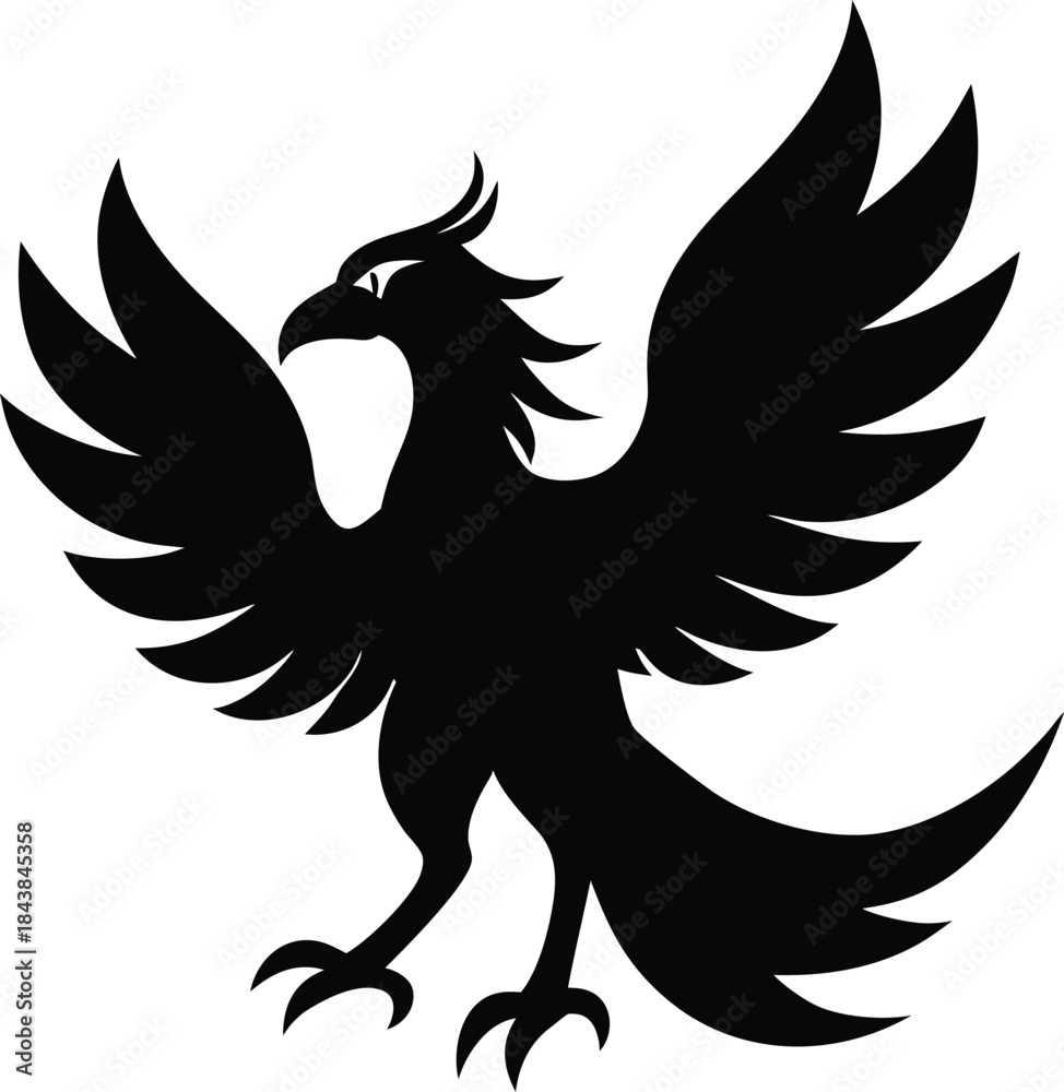 Obraz premium firebird mythological bird of russia vector illustration