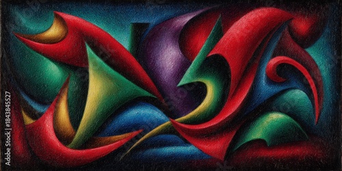 Abstract artwork with vibrant colors and fluid shapes for artistic expression