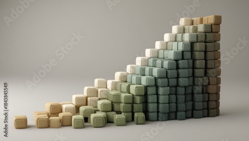 Abstract ascending cubes illustration representing growth and progression