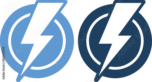 Two lightning bolt icons in blue colors