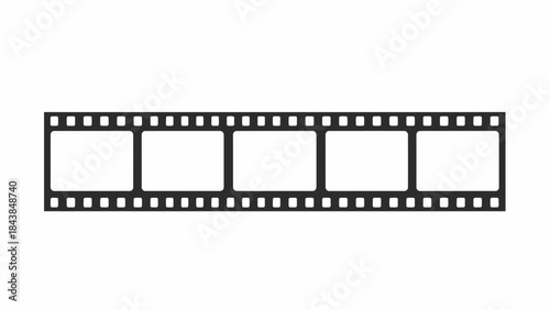 a flat vector illustration showcases a film strip with several rectangular frames evoking cinema photography and a vintage aesthetic high quality professional detailed modern elegant