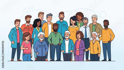 Diverse Harmony: A visual representation of a diverse group of individuals, promoting unity, equity, and inclusion, embracing the beauty of differences. 