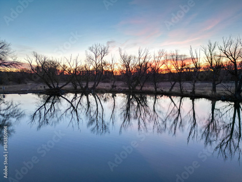 sunset over the Pond