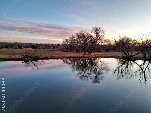 sunrise over the lake