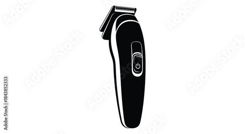 A sleek black hair clipper design presented against a white background a striking silhouette