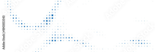 Abstract white background of random blue dots forming a grid pattern. Digital technology concept, big data, information technologies.