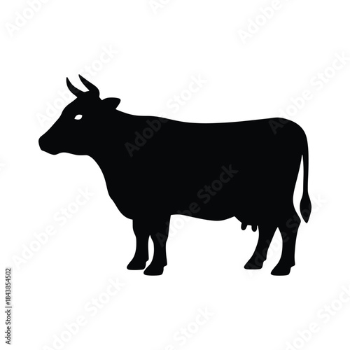Cow animal silhouette vector illustration