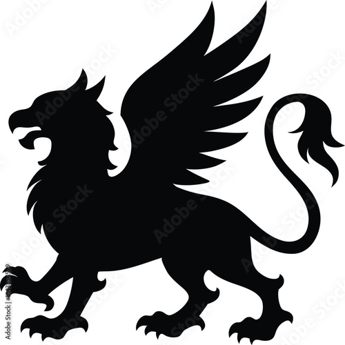 griffin mythological bird of greece vector illustration