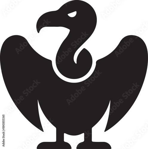 Foto Vulture Silhouette vector stylized scavenger bird icon