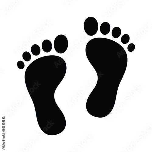 Footprints silhouette human trail tracking vector