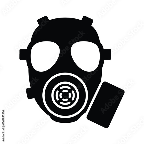 Gas mask protective equipment silhouette vector