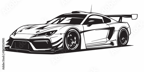 black car isolated on white