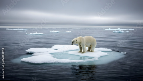polar bear on ice