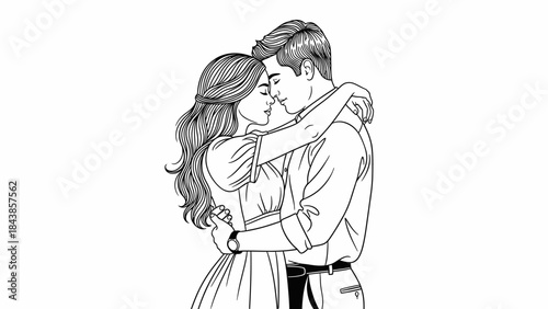 Vector illustration of a silhouette couple featuring an angel and devil holding a heart to represent a romance relationship and love between two people