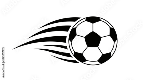A black and white soccer ball vector illustration for sport and game competition with a round sphere of leather on a white isolated background