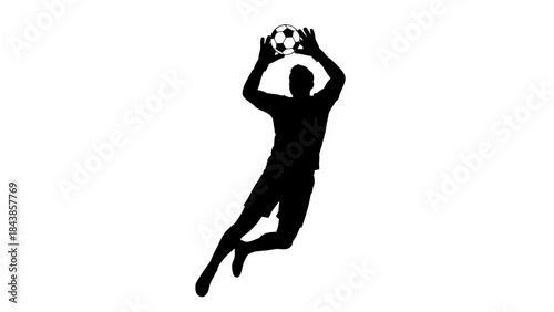 Black vector illustration of an athletic young woman silhouette running, dancing, and jumping