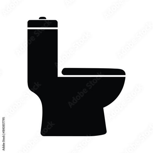 Restroom toilet sanitation silhouette vector graphic