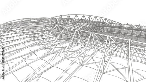 Architectural Marvel: A mesmerizing sketch captures the intricate details of a modern architectural structure, showcasing an interplay of lines, form, and structural integrity.