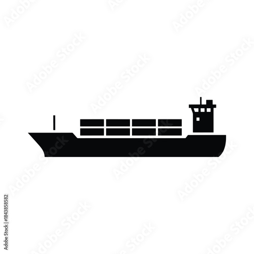 Ship marine vessel silhouette vector design
