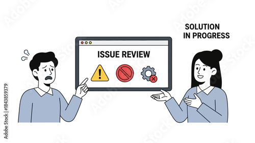 Problem Solving and Issue Resolution Process with a Collaborative Team Discussing a Technical Review