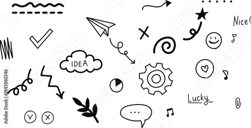 vector illustration of a set of abstract symbols